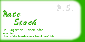 mate stoch business card